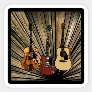 Three Guitars Sticker